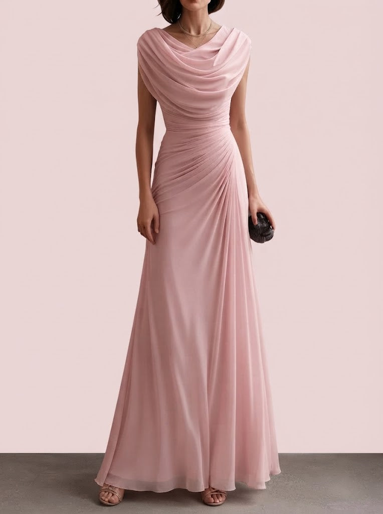 Maryjane | Vestido largo de fiesta con escote drapeado
