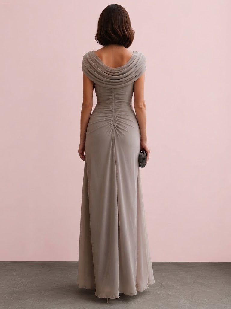 Maryjane | Vestido largo de fiesta con escote drapeado
