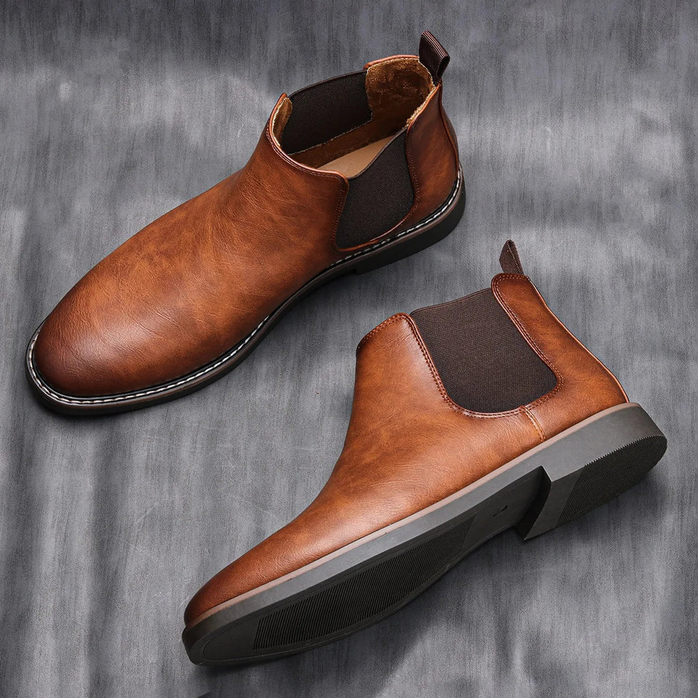 Botas hombre elegantes sin cordones – botines cuero clásico versátil