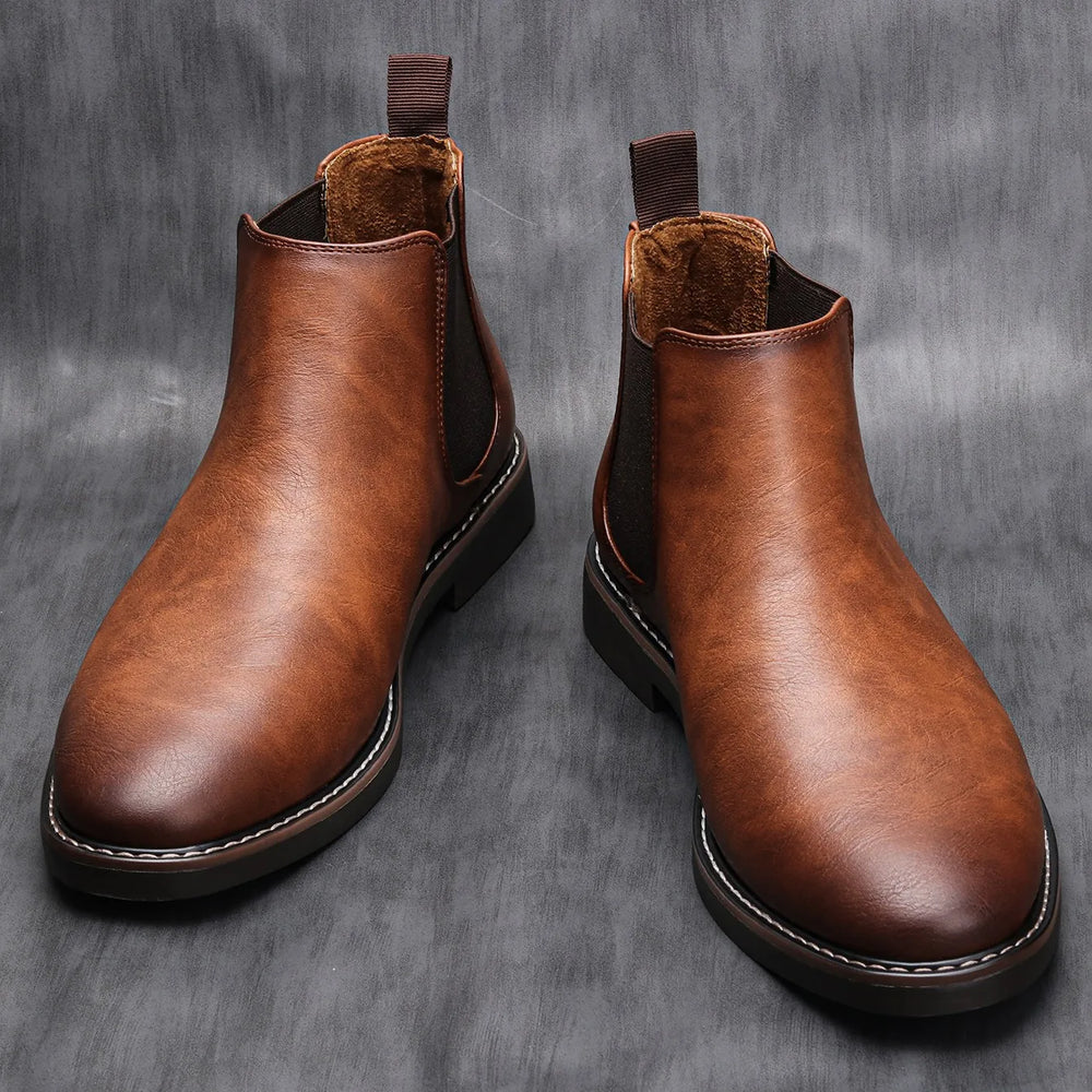 Botas hombre elegantes sin cordones – botines cuero clásico versátil