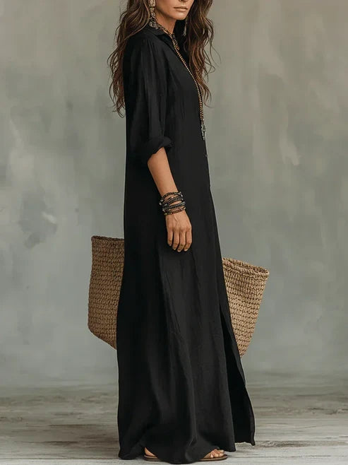 Celina | Vestido largo holgado con botones