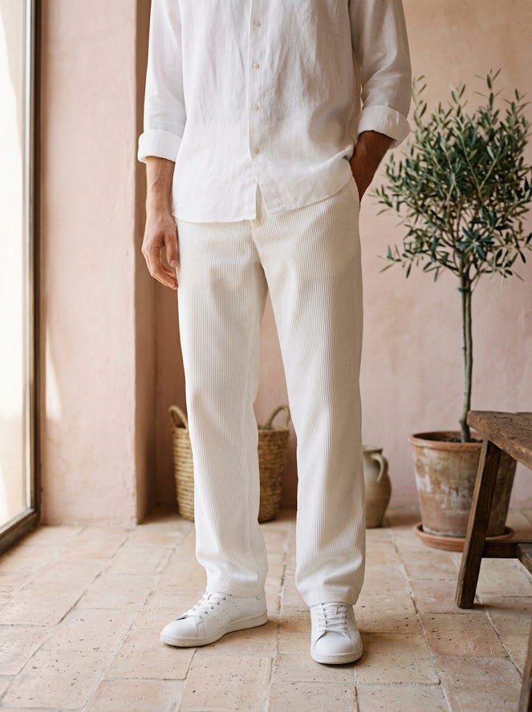 Pantalón de pana fina — corte recto y cómodo