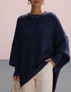 Jennifer | Jersey oversize con drapeado y cuello ancho