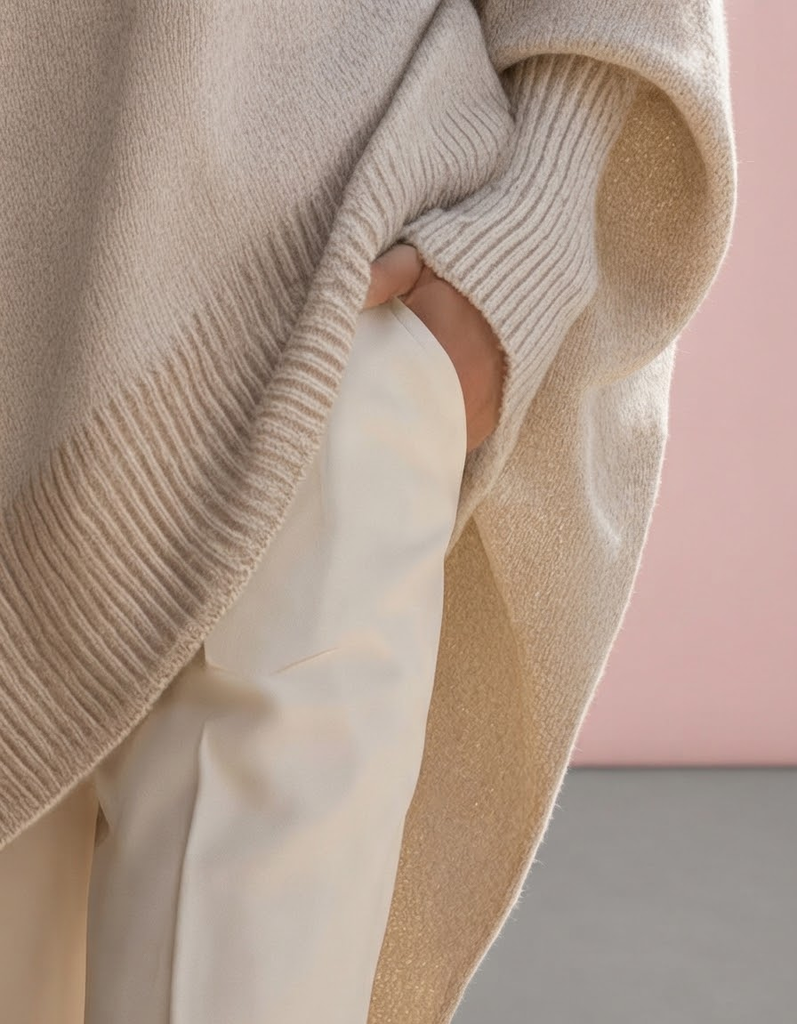 Jennifer | Jersey oversize con drapeado y cuello ancho