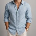 Camisa de lino esencial azul