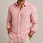 Camisa de lino esencial rosa