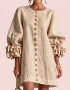 Cinzia | Vestido floral con flores en relieve