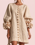 Cinzia | Vestido floral con flores en relieve