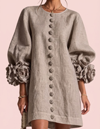 Cinzia | Vestido floral con flores en relieve
