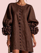 Cinzia | Vestido floral con flores en relieve