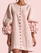 Cinzia | Vestido floral con flores en relieve