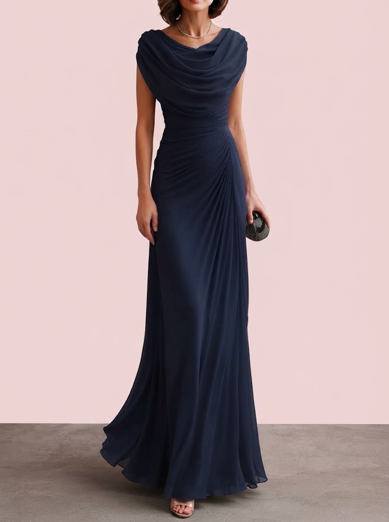 Maryjane | Vestido largo de fiesta con escote drapeado