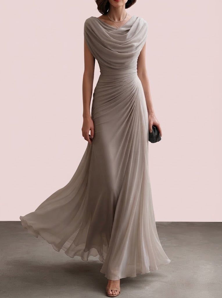 Maryjane | Vestido largo de fiesta con escote drapeado