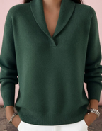 Encarna jersey cuello chal color verde