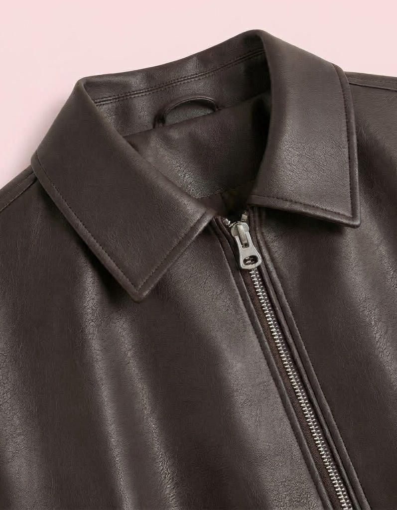 Talia | Chaqueta bomber efecto piel con cinturón