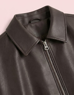 Talia | Chaqueta bomber efecto piel con cinturón