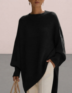 Jennifer | Jersey oversize con drapeado y cuello ancho