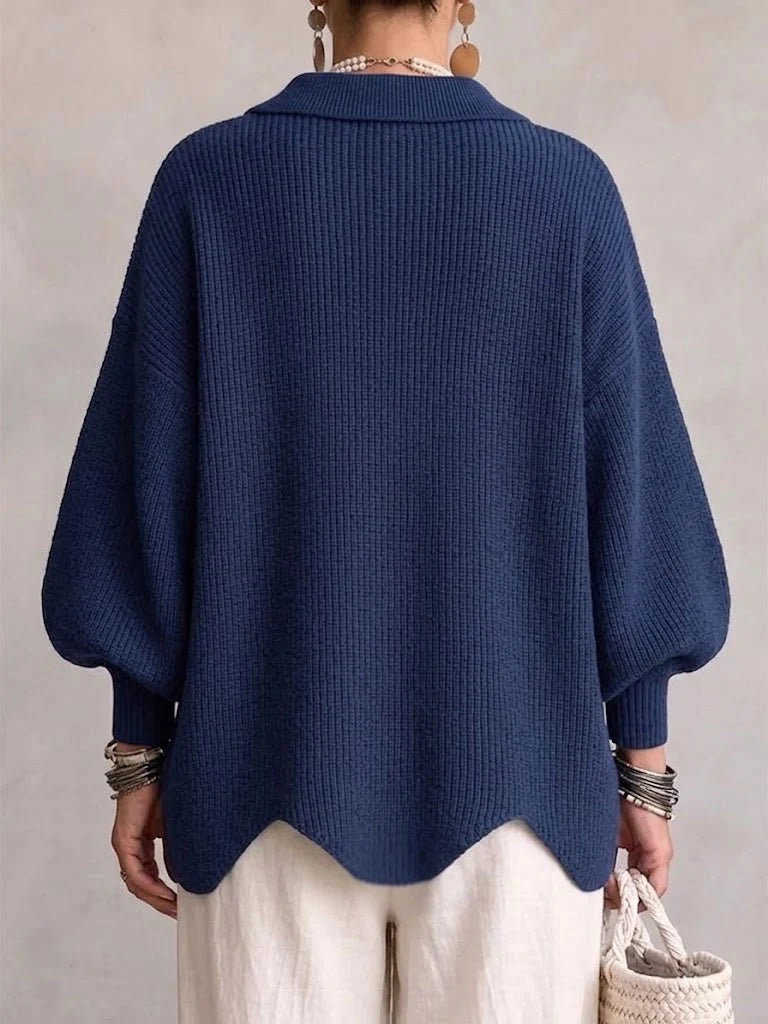 Cárdigan oversize de punto grueso con botones dorados